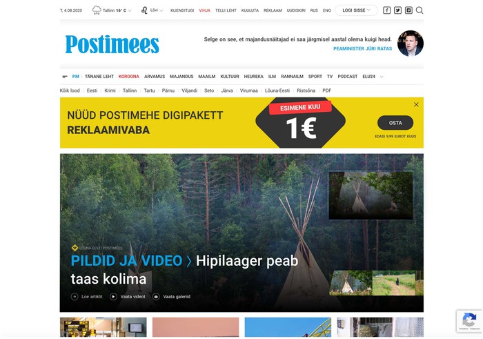 Postimees newspaper website